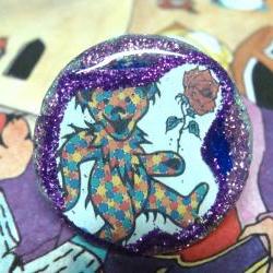 GRATEFUL DEAD ooak glitter resin ring