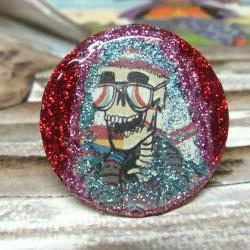 GRATEFUL DEAD glitter resin ooak psychedelic ring