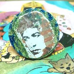 BOB DYLAN glitter resin ring ooak