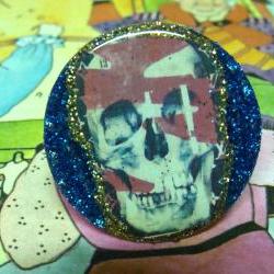 SKULL GRATEFUL DEAD glitter resin ooak handmade ring